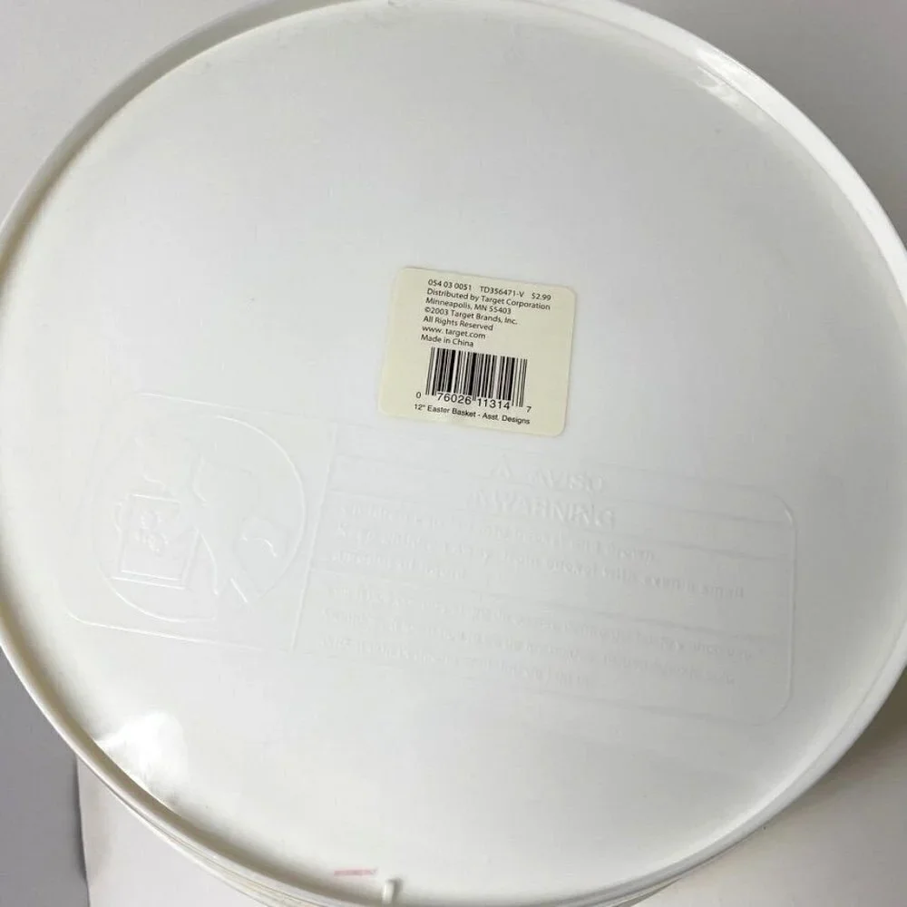 Target Large Plastic Easter Basket White Yellow 12